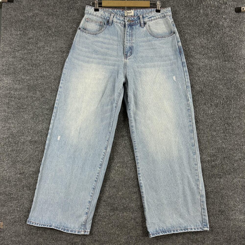 Vague Studios Jeans 32 Relaxed Wide Leg Light Wash Blue Denim Streetwear Avant